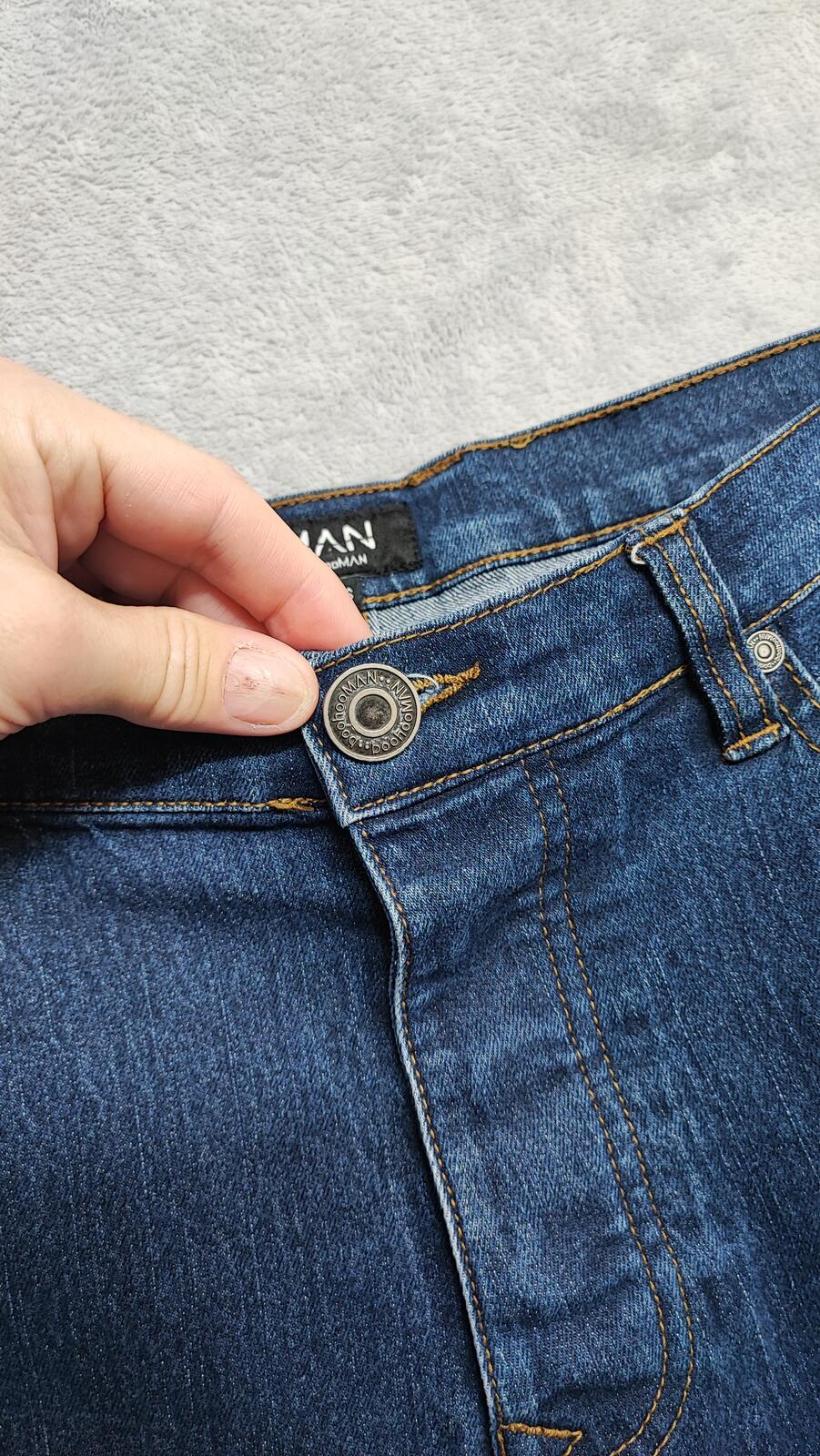 Vintage Boohoo Man Navy Blue Dark Wash Jeans Y2K Retro Streetwear Men's W32 L31