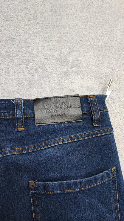 Vintage Boohoo Man Navy Blue Dark Wash Jeans Y2K Retro Streetwear Men's W32 L31