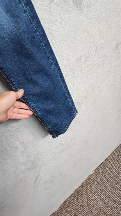 Vintage Crosshatch Navy Blue Dark Wash Jeans Y2K Retro Streetwear Men's W34 L32