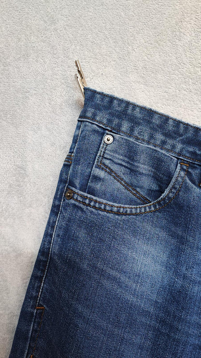 Vintage Crosshatch Navy Blue Dark Wash Jeans Y2K Retro Streetwear Men's W34 L32