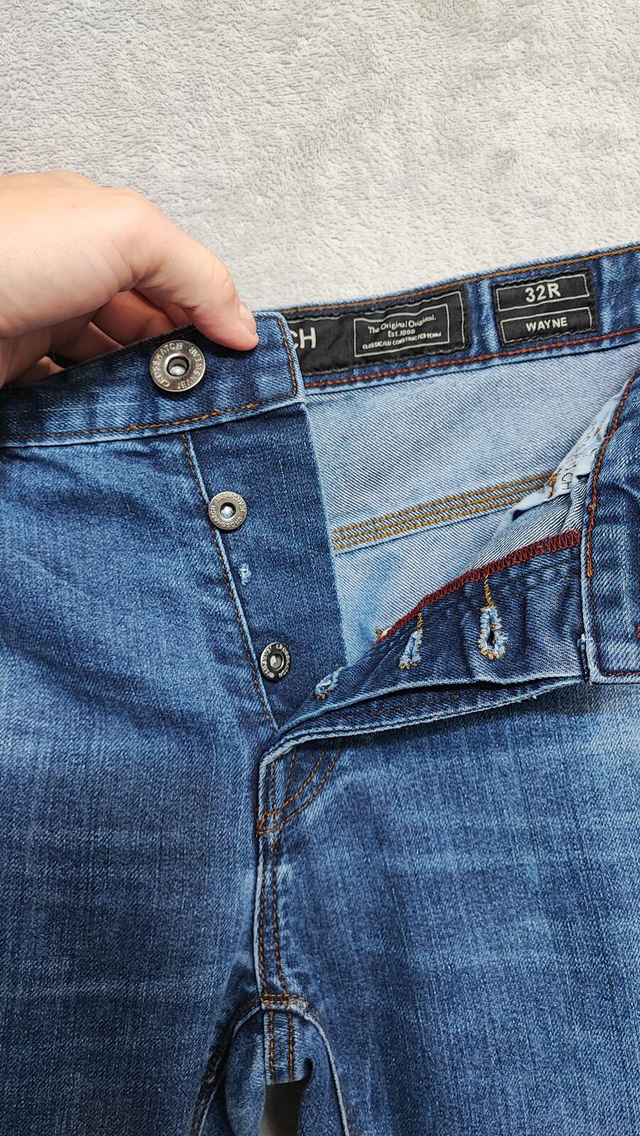 Vintage Crosshatch Navy Blue Dark Wash Jeans Y2K Retro Streetwear Men's W34 L32