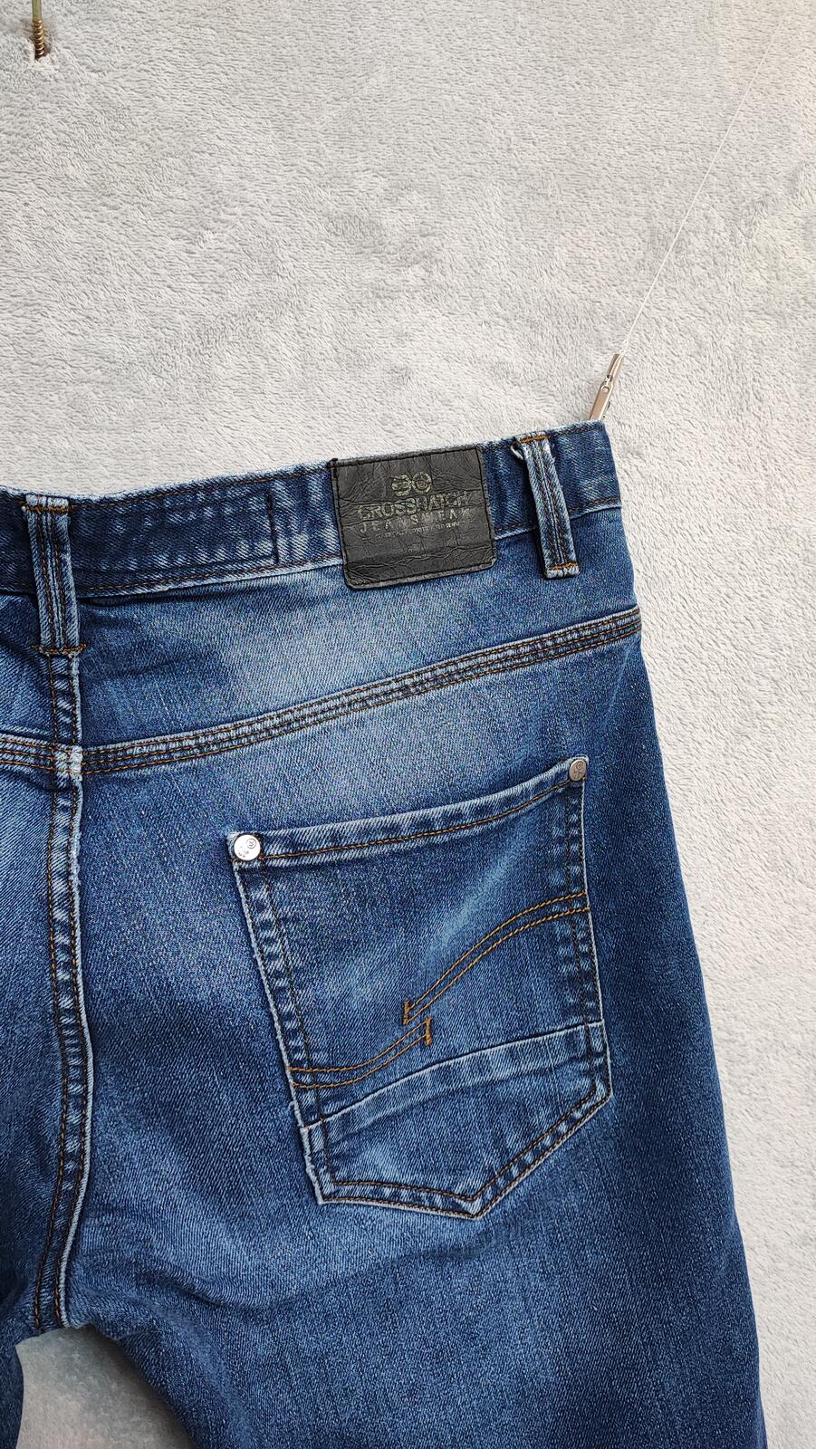Vintage Crosshatch Navy Blue Dark Wash Jeans Y2K Retro Streetwear Men's W34 L32