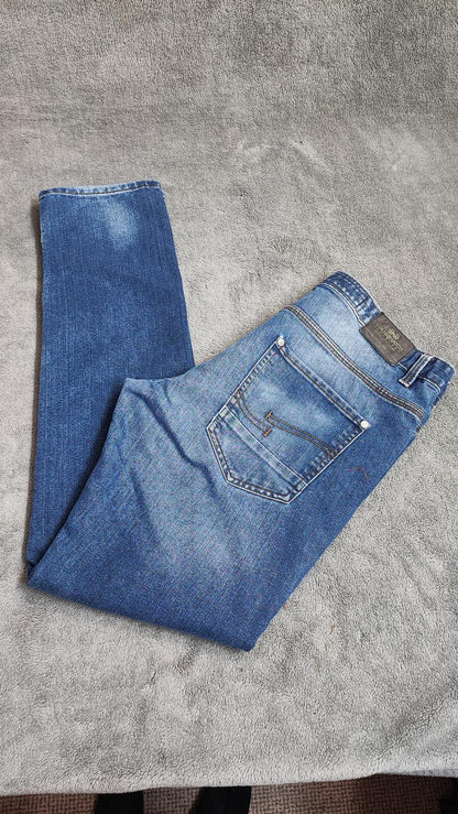 Vintage Crosshatch Navy Blue Dark Wash Jeans Y2K Retro Streetwear Men's W34 L32