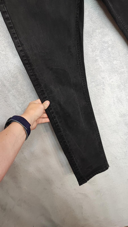 Vintage Easy Faded Black Wash Slim Fit Jeans Y2K Retro Streetwear Men's W32 L30