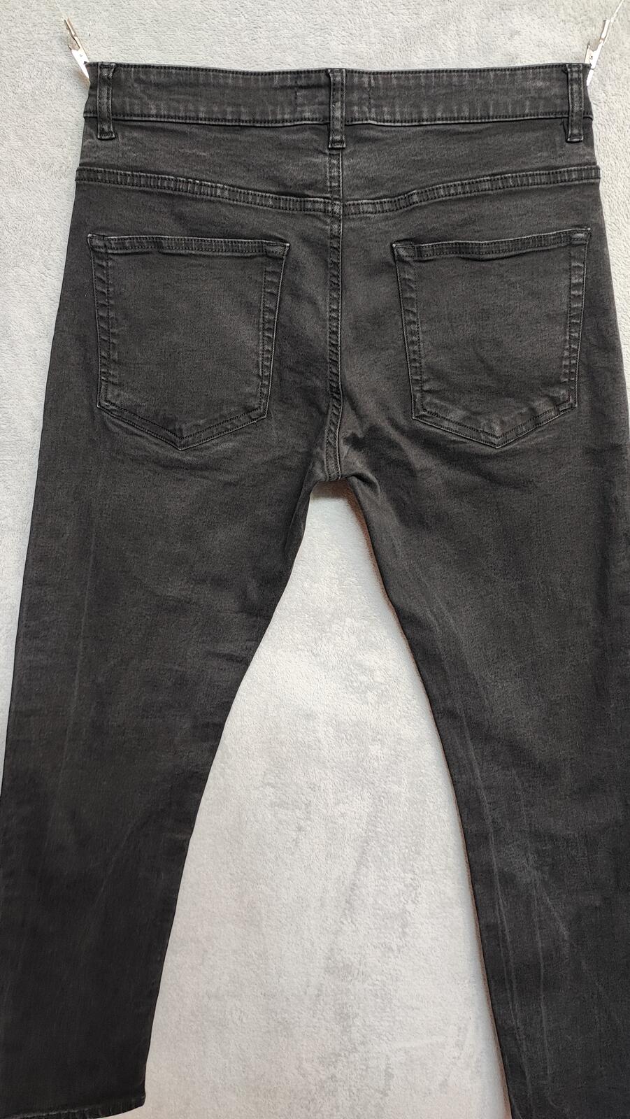Vintage Easy Faded Black Wash Slim Fit Jeans Y2K Retro Streetwear Men's W32 L30