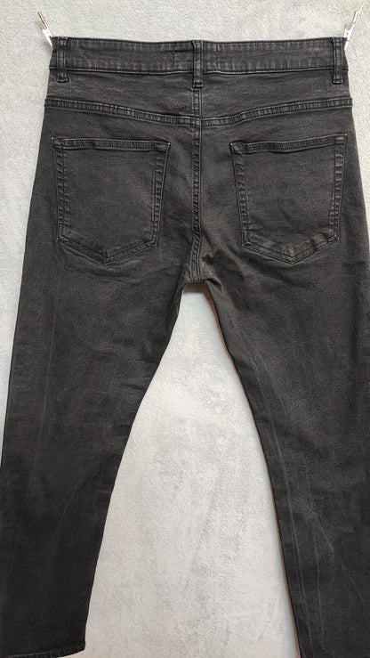 Vintage Easy Faded Black Wash Slim Fit Jeans Y2K Retro Streetwear Men's W32 L30