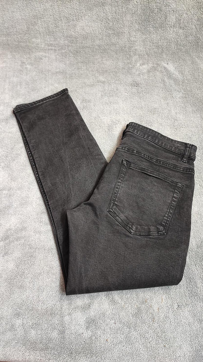 Vintage Easy Faded Black Wash Slim Fit Jeans Y2K Retro Streetwear Men's W32 L30