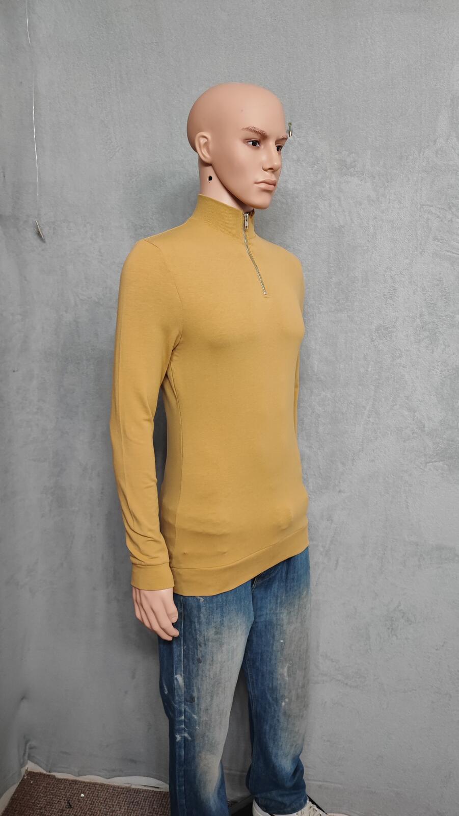 Vintage Asos Design Plain Mustard Yellow Crewneck Long Sleeve Top Men Size Small