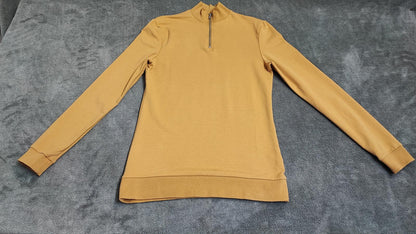Vintage Asos Design Plain Mustard Yellow Crewneck Long Sleeve Top Men Size Small