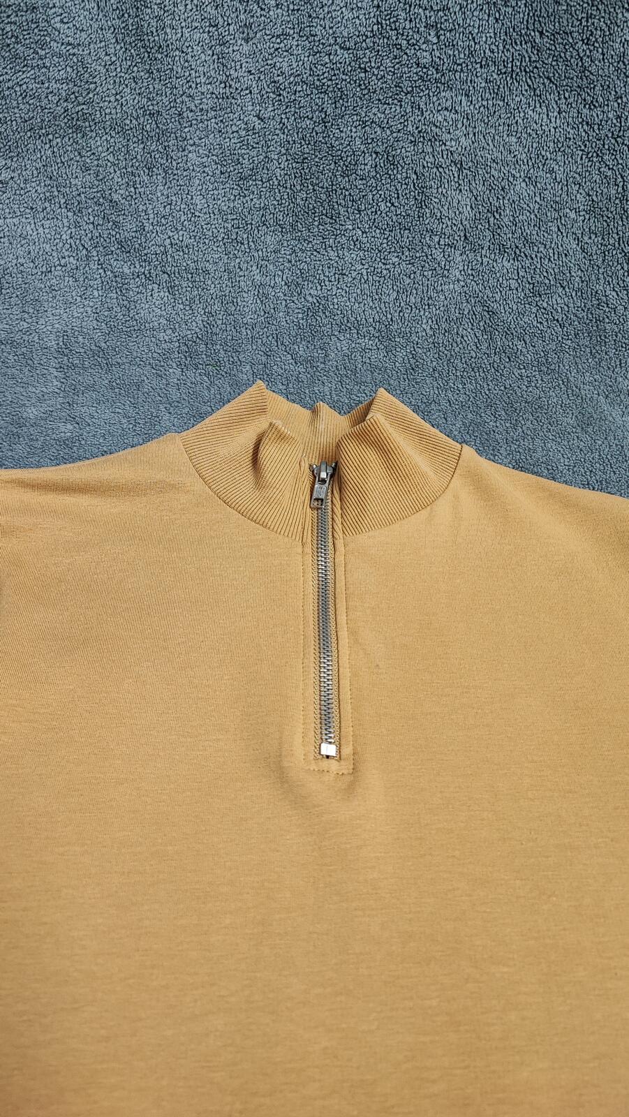 Vintage Asos Design Plain Mustard Yellow Crewneck Long Sleeve Top Men Size Small