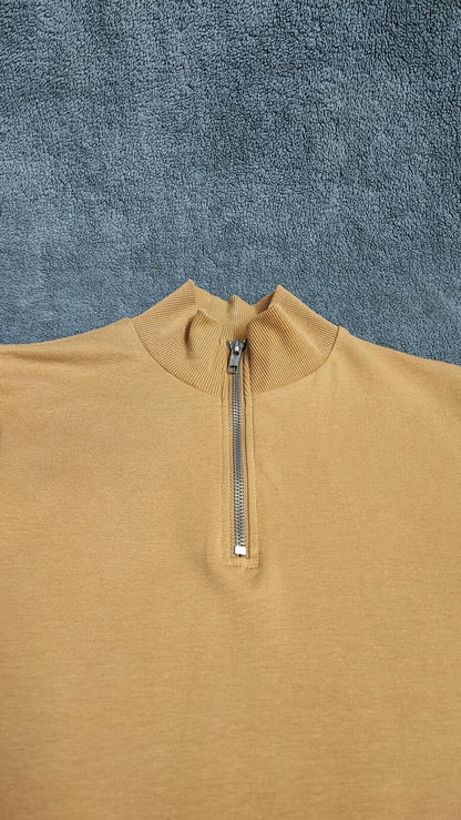 Vintage Asos Design Plain Mustard Yellow Crewneck Long Sleeve Top Men Size Small