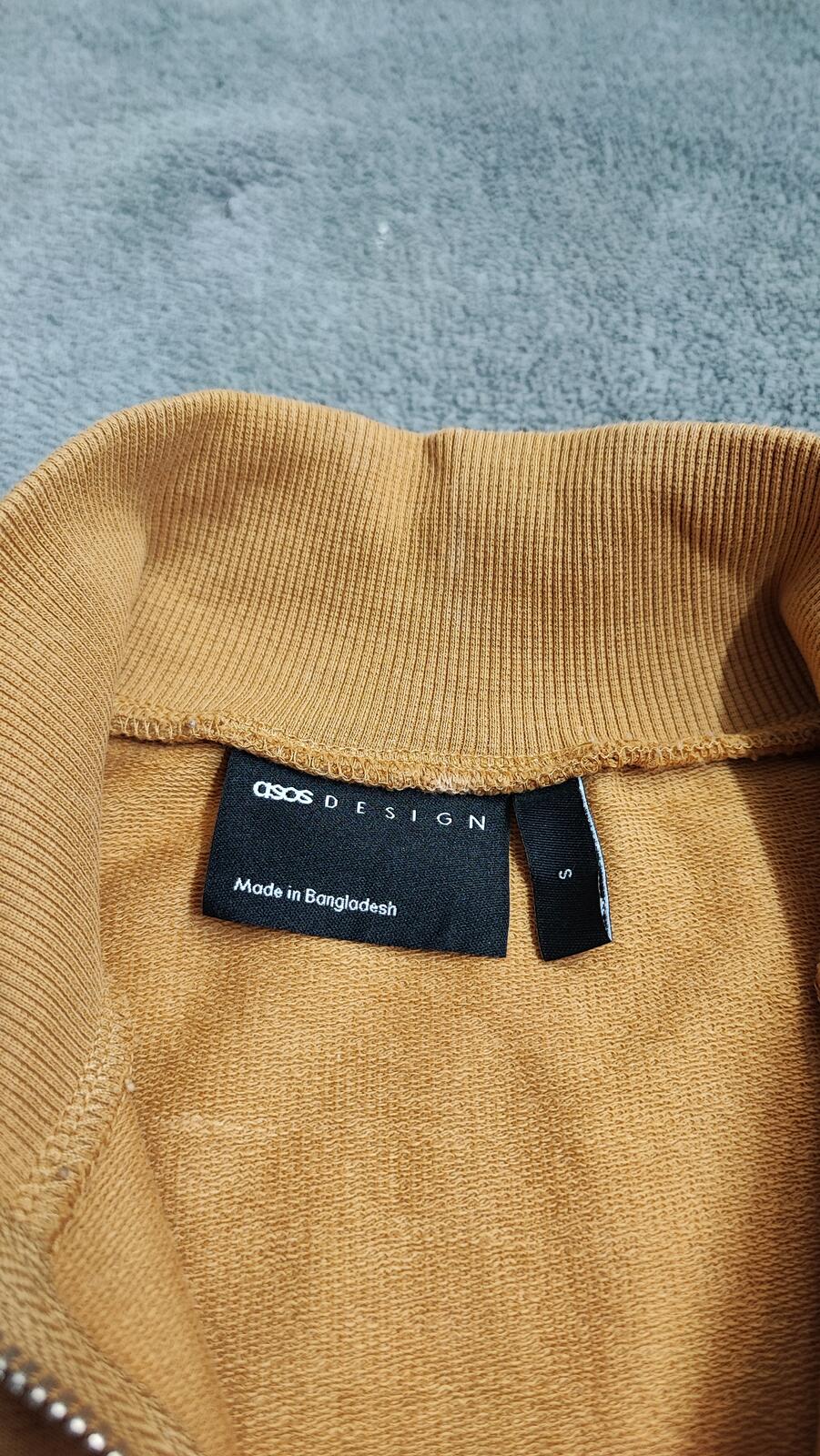 Vintage Asos Design Plain Mustard Yellow Crewneck Long Sleeve Top Men Size Small