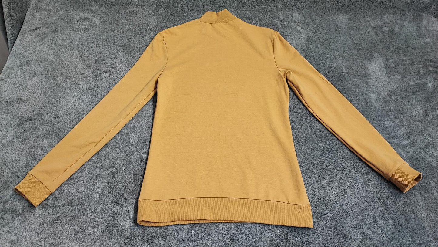 Vintage Asos Design Plain Mustard Yellow Crewneck Long Sleeve Top Men Size Small