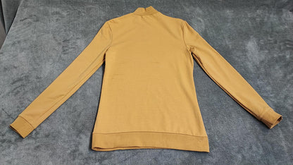 Vintage Asos Design Plain Mustard Yellow Crewneck Long Sleeve Top Men Size Small