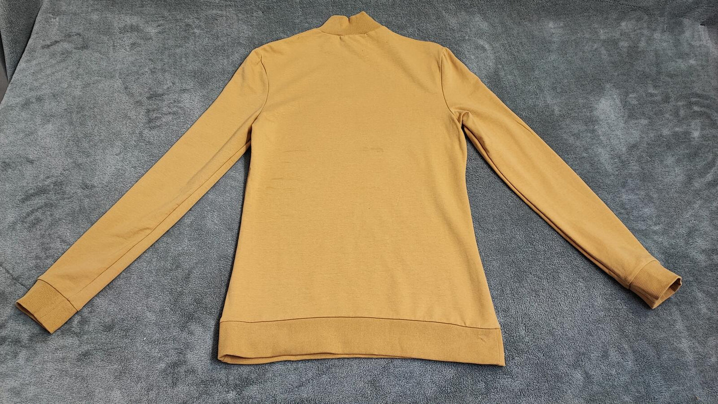 Vintage Asos Design Plain Mustard Yellow Crewneck Long Sleeve Top Men Size Small