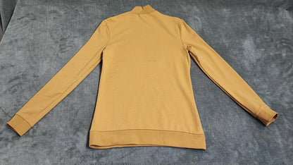 Vintage Asos Design Plain Mustard Yellow Crewneck Long Sleeve Top Men Size Small