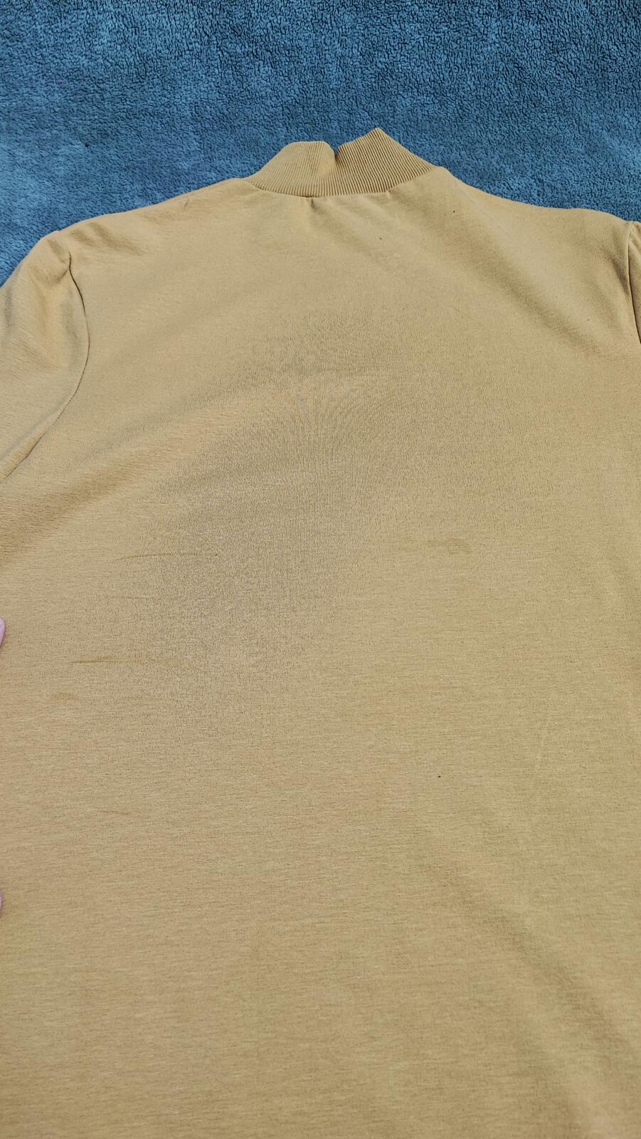 Vintage Asos Design Plain Mustard Yellow Crewneck Long Sleeve Top Men Size Small