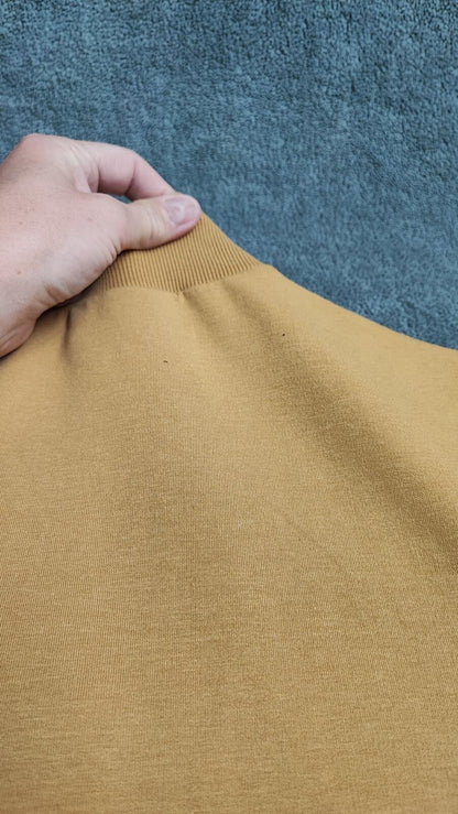 Vintage Asos Design Plain Mustard Yellow Crewneck Long Sleeve Top Men Size Small
