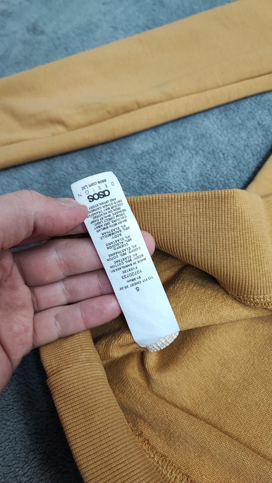 Vintage Asos Design Plain Mustard Yellow Crewneck Long Sleeve Top Men Size Small