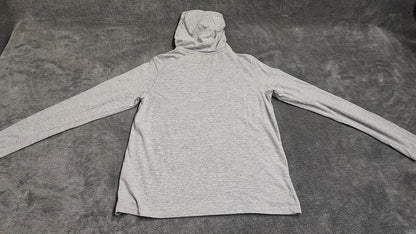 Vintage Brave Soul London Hooded Henley Top Marl Grey Retro Y2K Men's Size Small