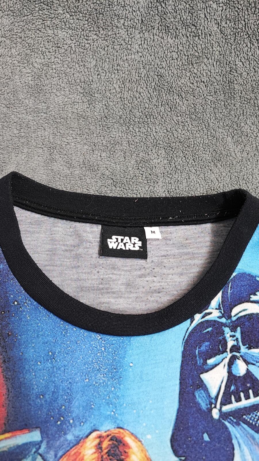 Vintage Star Wars Graphic T-Shirt Faded Black Sci-Fi Retro Y2K Men's Size Small S