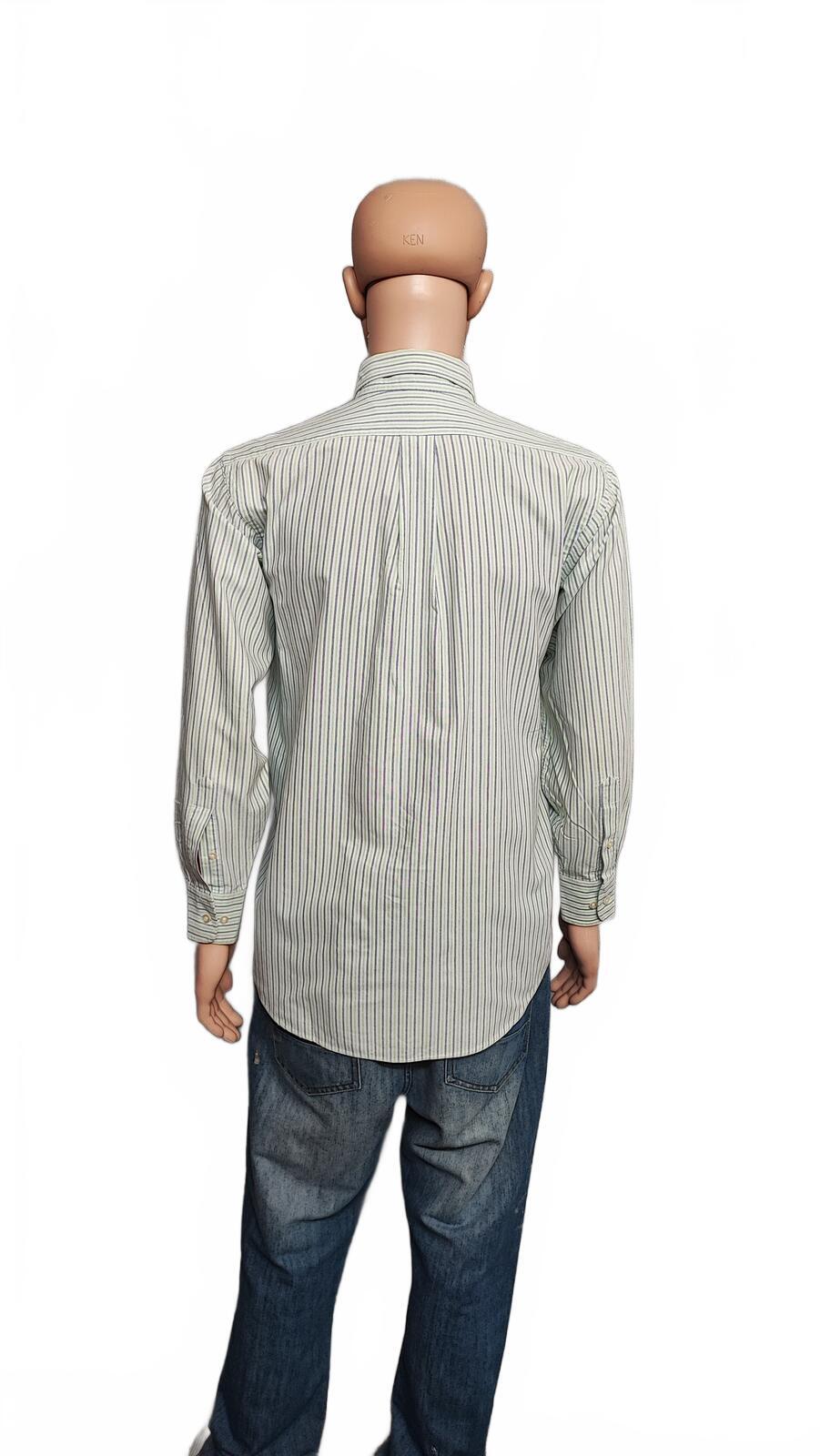 Vintage Chaps Western Striped Long Sleeve Shirt Blue Green Men's Size Large L