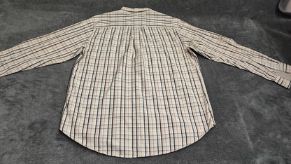 Vintage Old Navy Checked Long Sleeve Preppy Shirt Beige Men Size XL