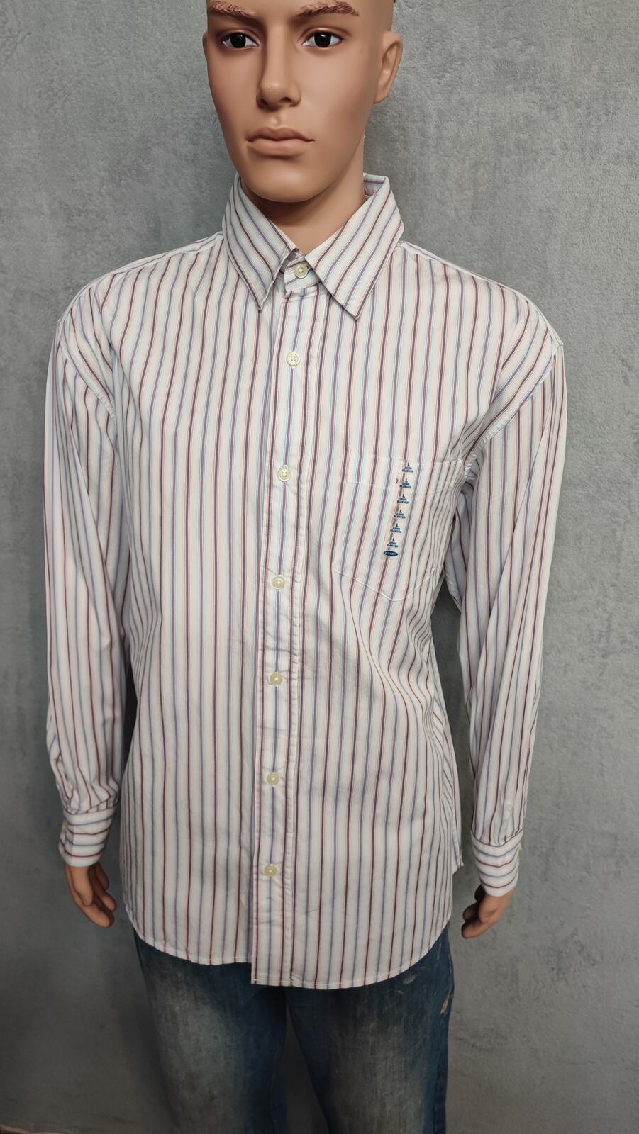 Vintage Old Navy Striped Long Sleeve Shirt Red Black Men's Size XL Oversized