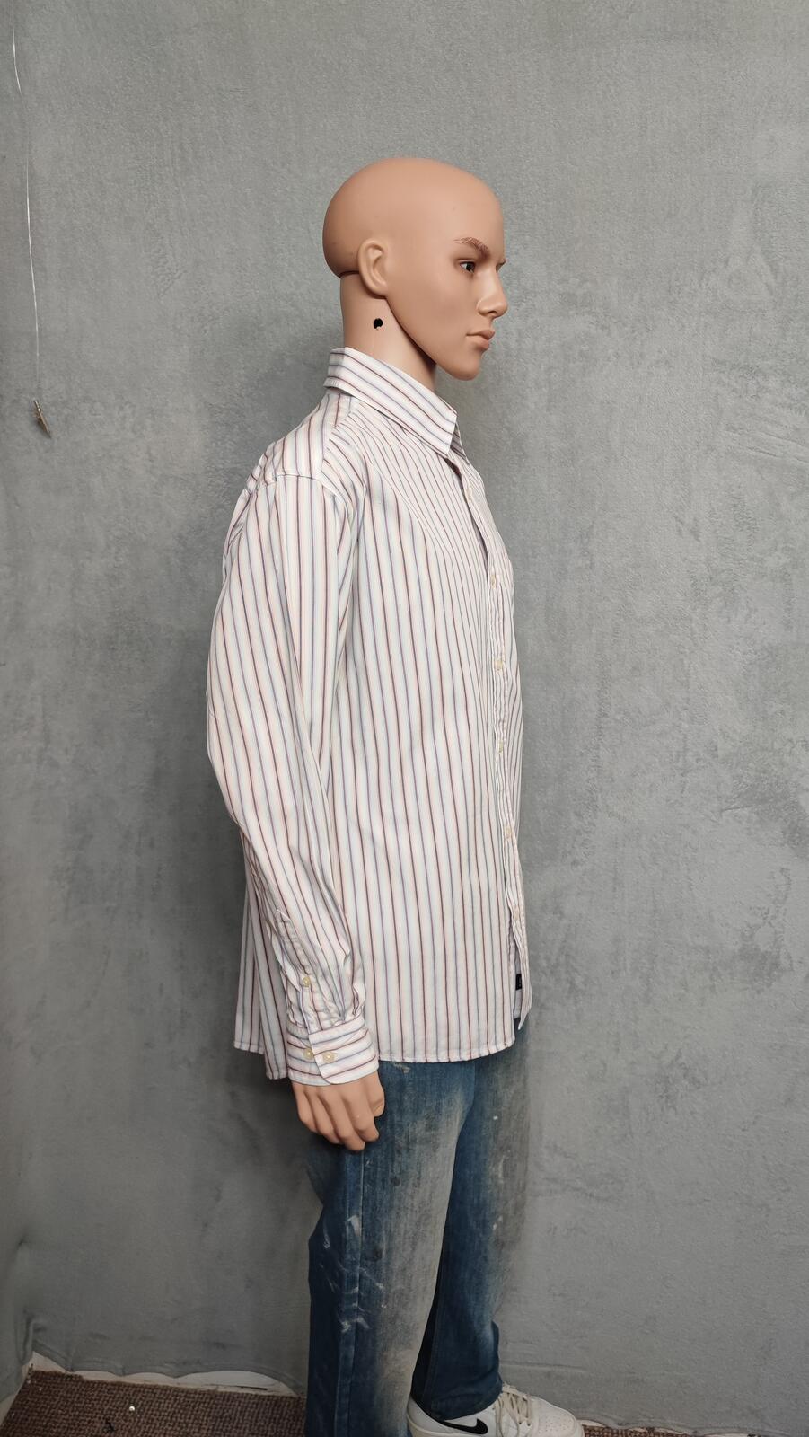Vintage Old Navy Striped Long Sleeve Shirt Red Black Men's Size XL Oversized