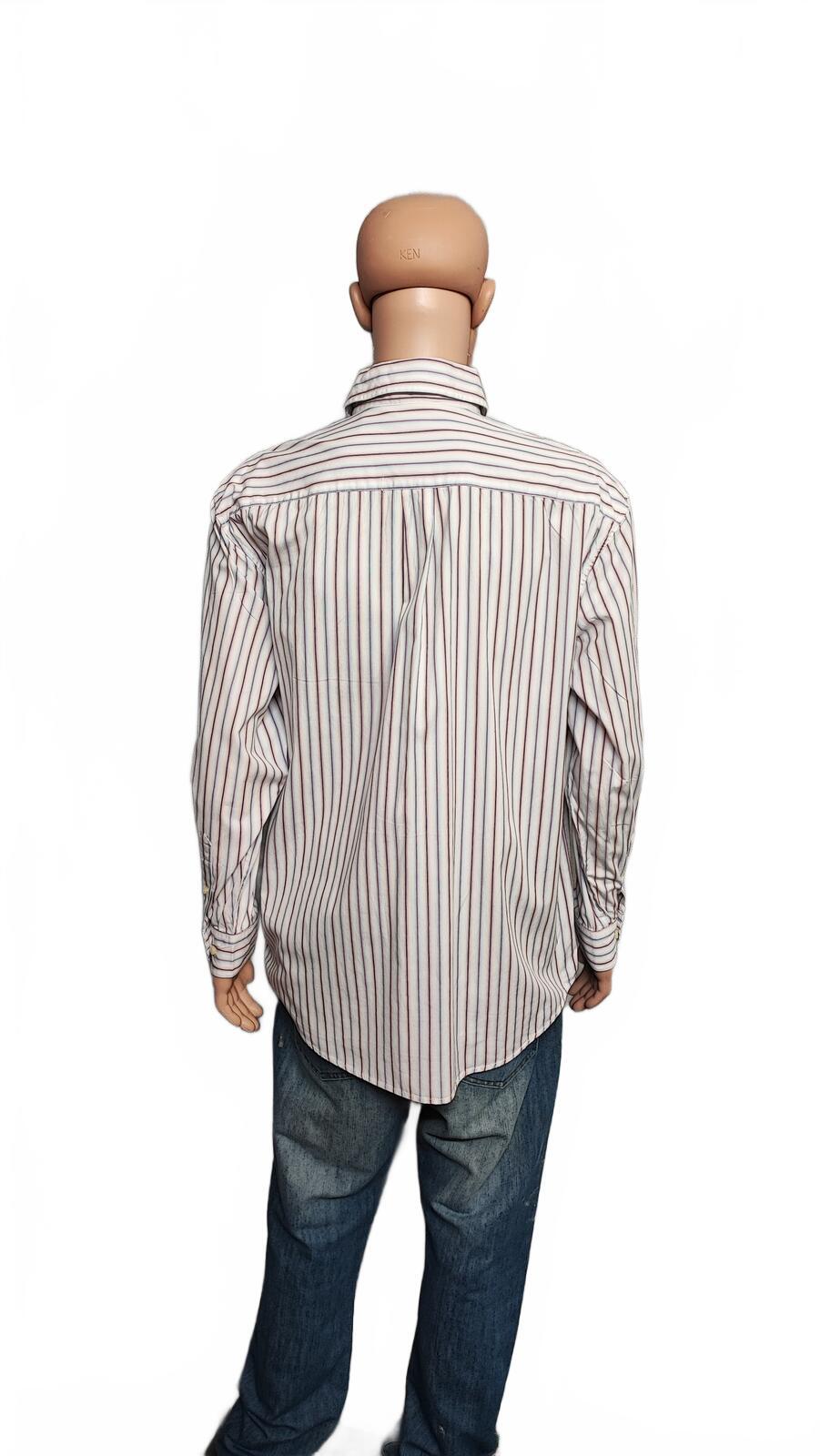 Vintage Old Navy Striped Long Sleeve Shirt Red Black Men's Size XL Oversized