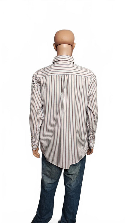 Vintage Old Navy Striped Long Sleeve Shirt Red Black Men's Size XL Oversized