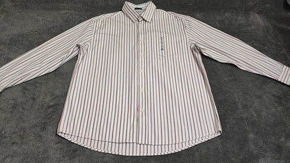 Vintage Old Navy Striped Long Sleeve Shirt Red Black Men's Size XL Oversized