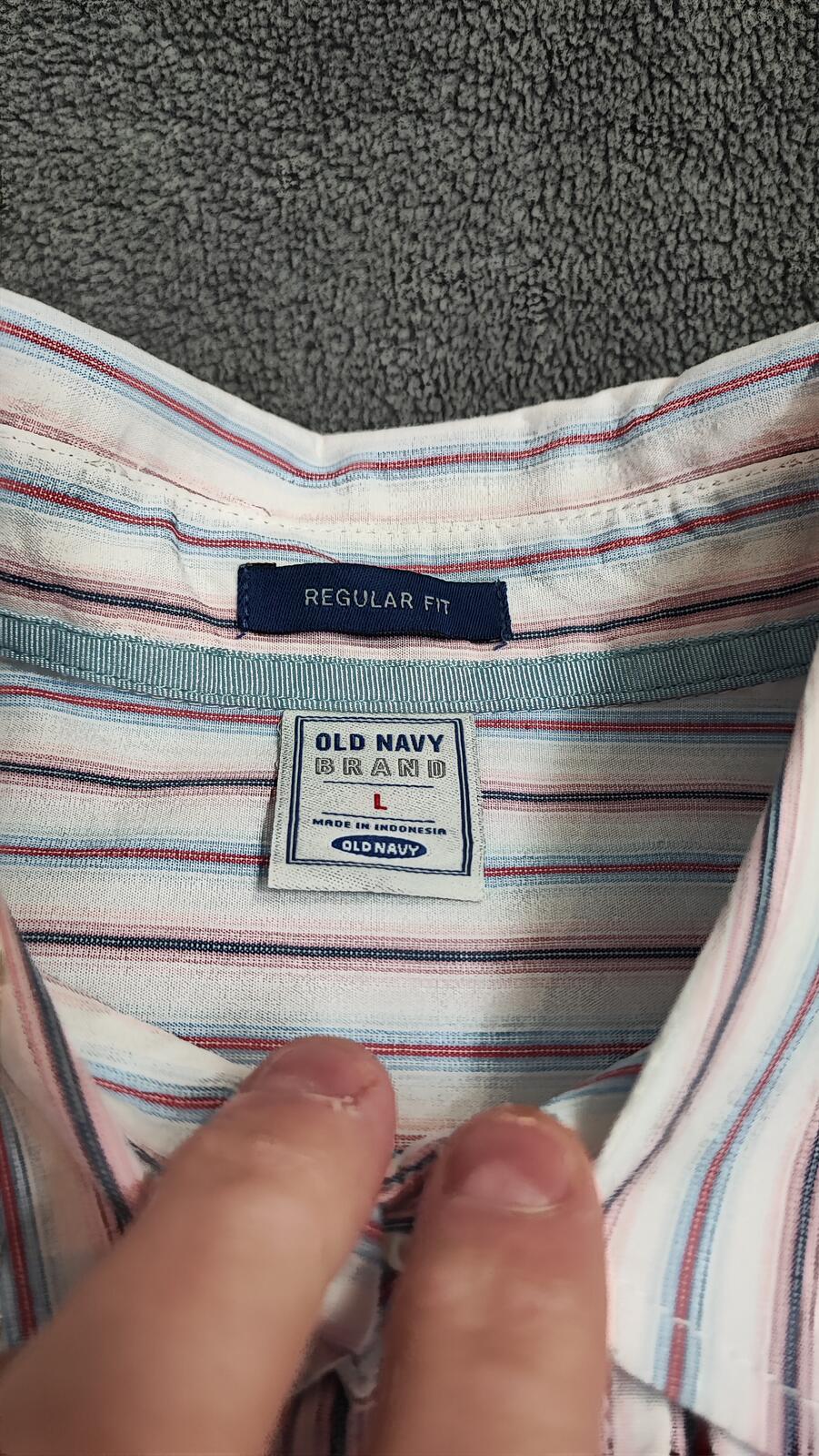 Vintage Old Navy Striped Long Sleeve Shirt Red Black Men's Size XL Oversized