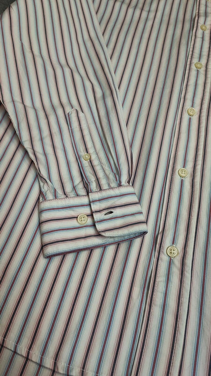 Vintage Old Navy Striped Long Sleeve Shirt Red Black Men's Size XL Oversized