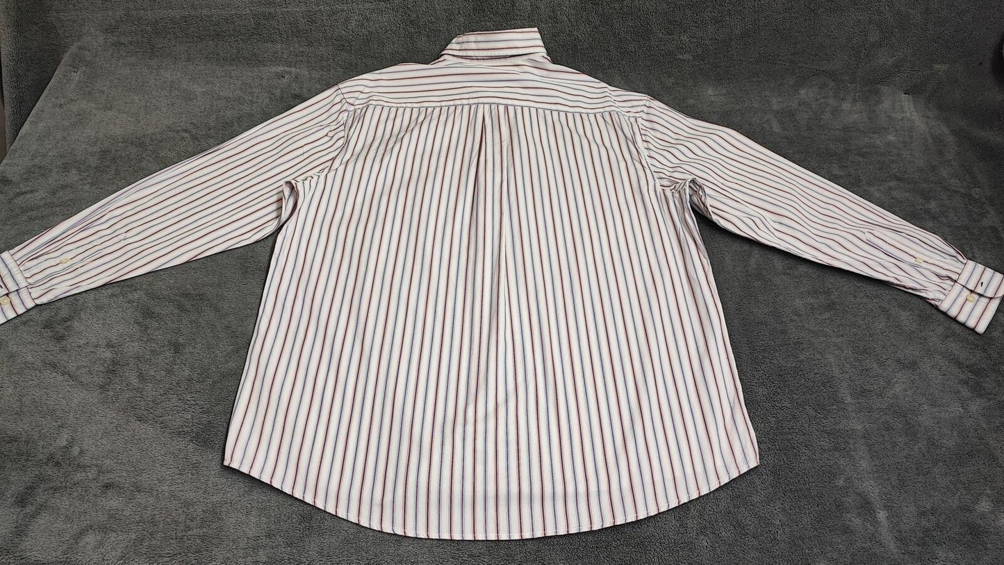 Vintage Old Navy Striped Long Sleeve Shirt Red Black Men's Size XL Oversized