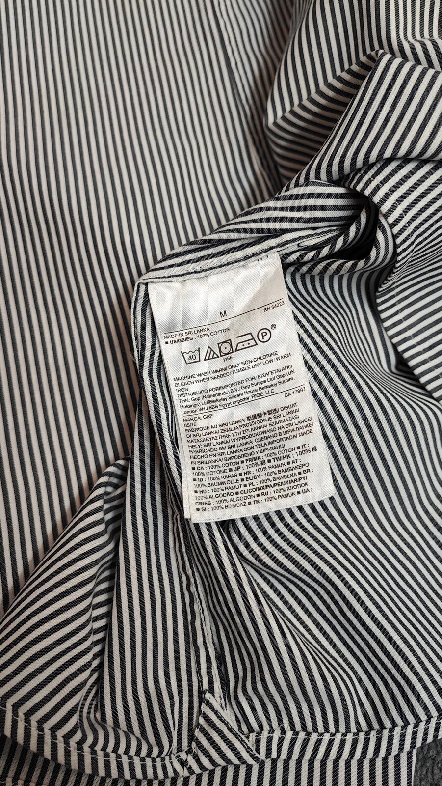 Vintage Gap Striped Long Sleeve Polo Shirt Black Grey Men Size Medium
