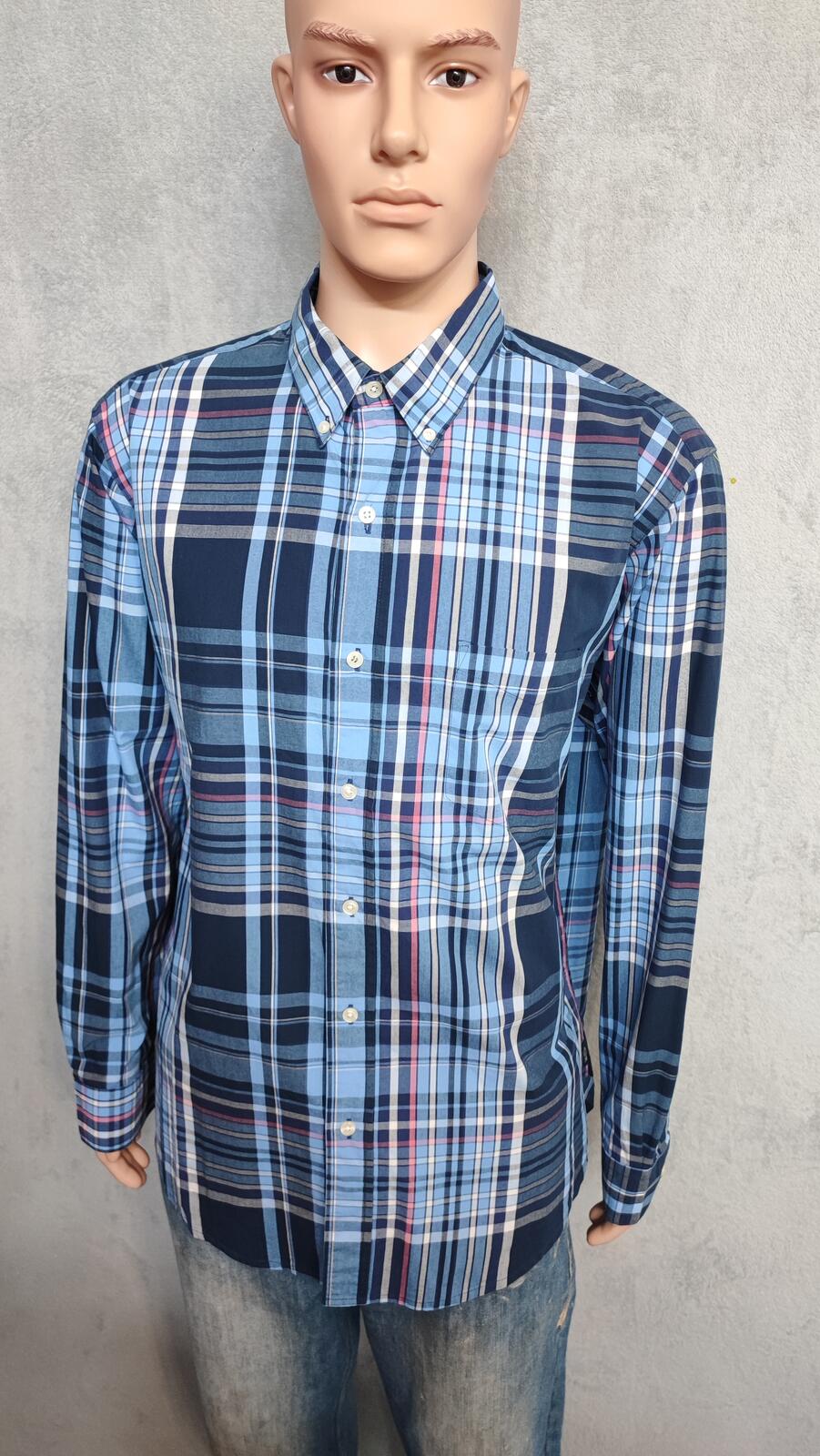 Vintage Chaps Checked Long Sleeve Shirt Blue Red Men's Size XXL