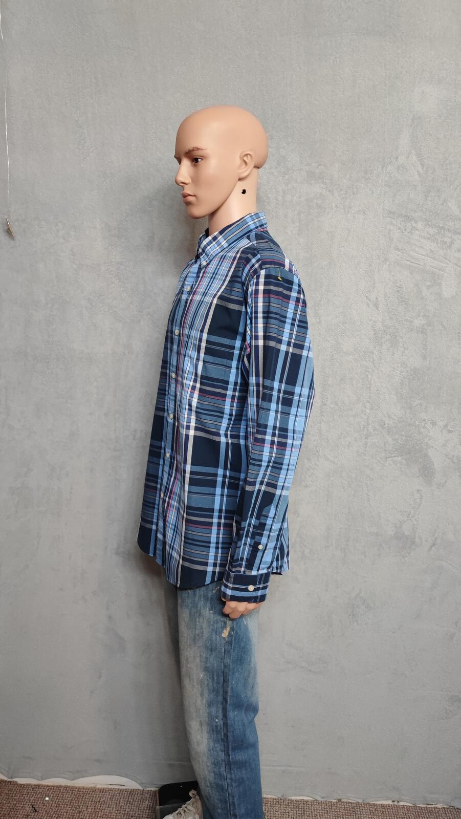 Vintage Chaps Checked Long Sleeve Shirt Blue Red Men's Size XXL