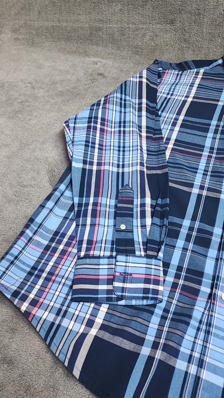 Vintage Chaps Checked Long Sleeve Shirt Blue Red Men's Size XXL