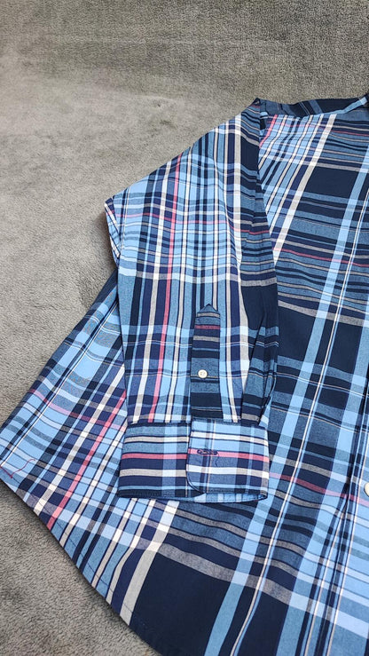Vintage Chaps Checked Long Sleeve Shirt Blue Red Men's Size XXL