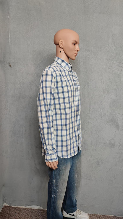 Vintage Old Navy Checked Long Sleeve Plaid Grunge Casual Shirt Blue Men's Large