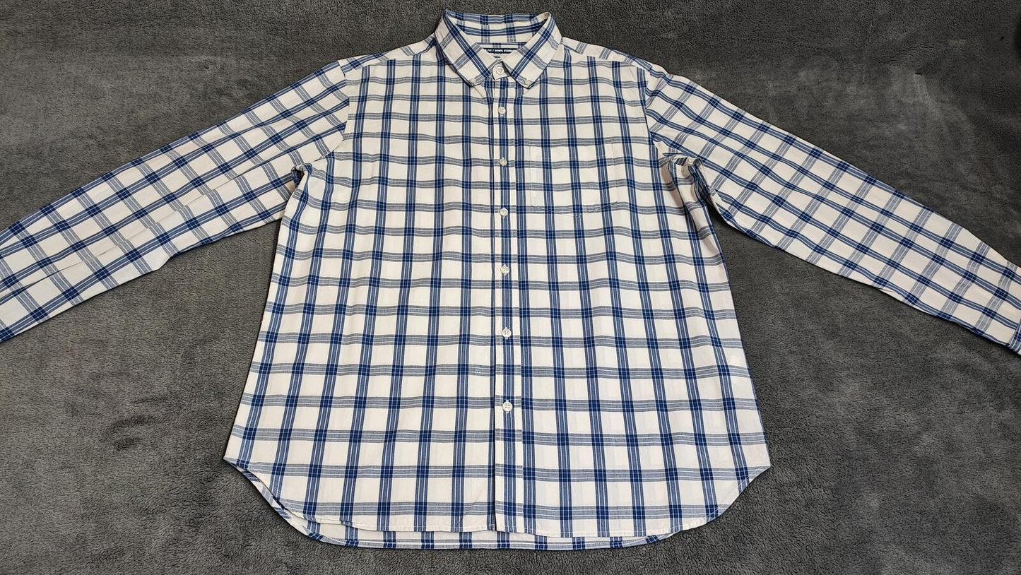Vintage Old Navy Checked Long Sleeve Plaid Grunge Casual Shirt Blue Men's Large