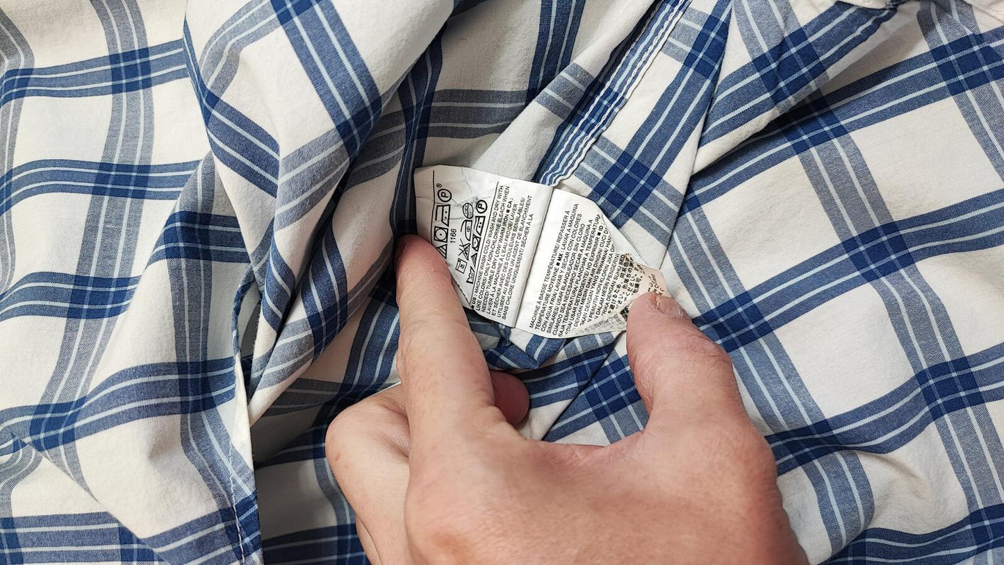 Vintage Old Navy Checked Long Sleeve Plaid Grunge Casual Shirt Blue Men's Large