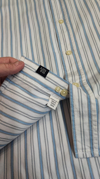 Vintage Old Navy Striped Long Sleeve Shirt Light Blue White Men's Size XL