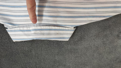 Vintage Old Navy Striped Long Sleeve Shirt Light Blue White Men's Size XL