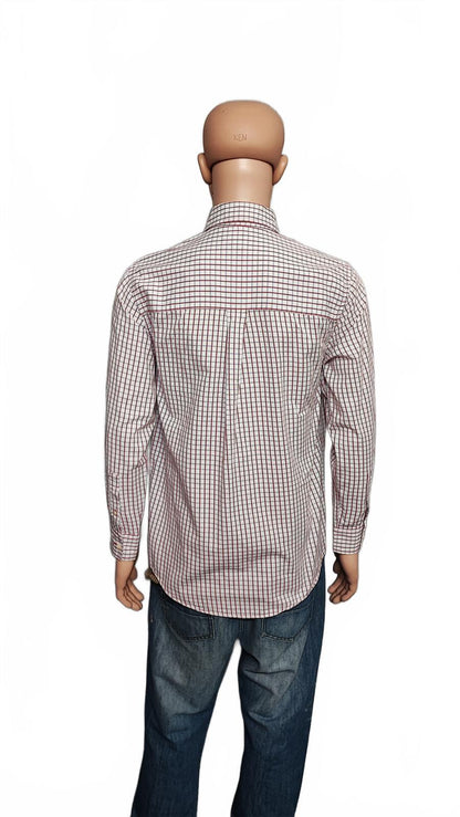 Vintage Chaps Checked Long Sleeve Shirt Red Blue Men's Size Medium M