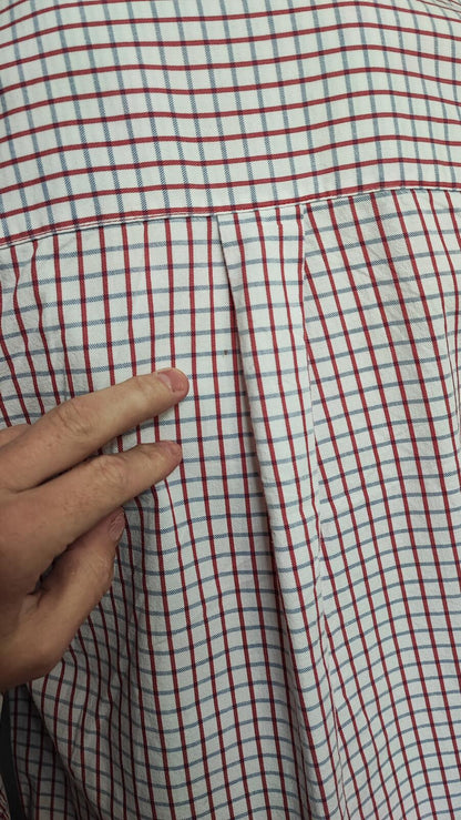 Vintage Chaps Checked Long Sleeve Shirt Red Blue Men's Size Medium M