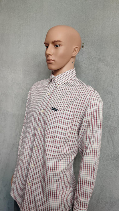 Vintage Chaps Checked Long Sleeve Shirt Red Blue Men's Size Medium M