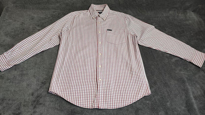 Vintage Chaps Checked Long Sleeve Shirt Red Blue Men's Size Medium M
