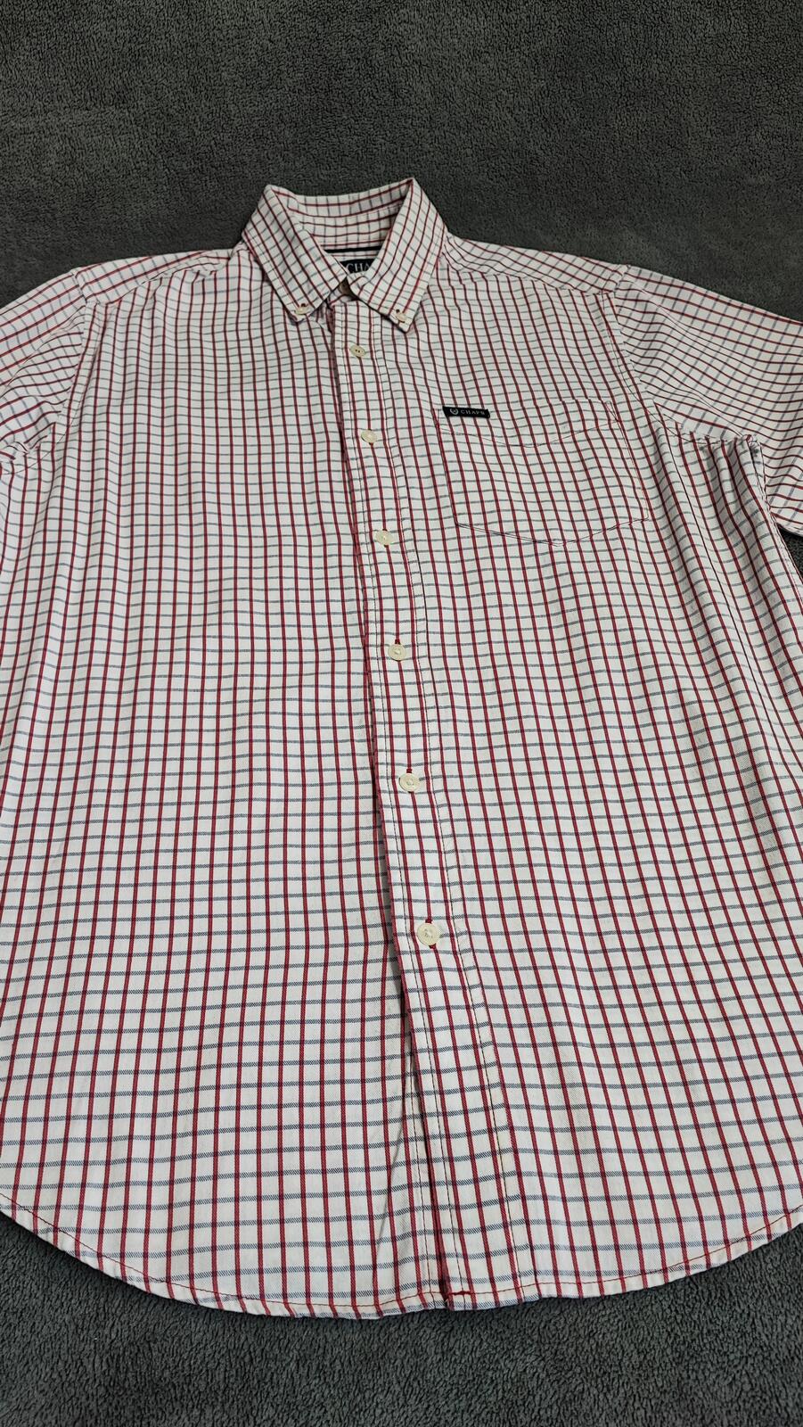Vintage Chaps Checked Long Sleeve Shirt Red Blue Men's Size Medium M